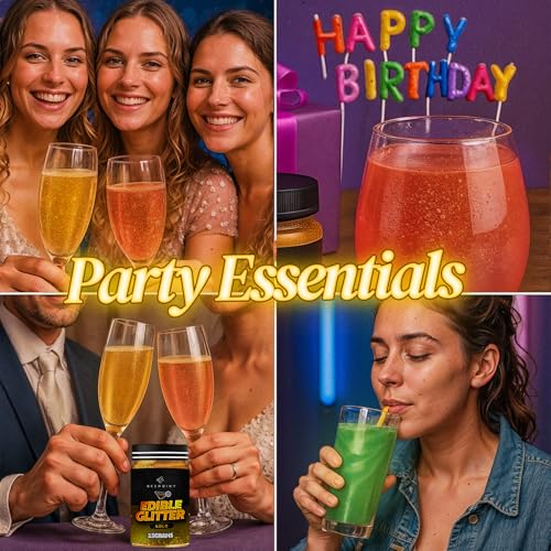 Gold Edible Glitter for Drinks 15g