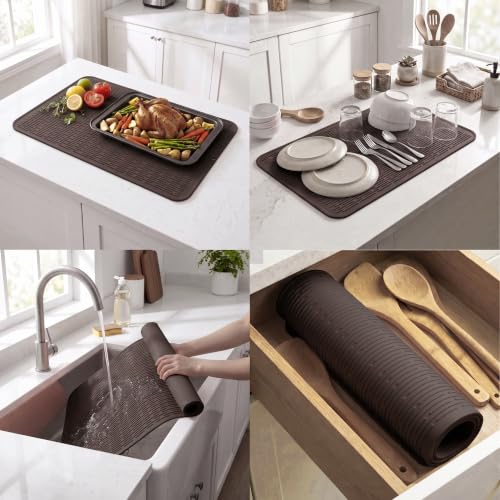 Silicone Dish Drying Mat for Multiple Usage