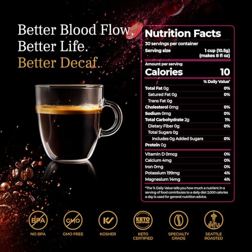 Blood Flow Decaf Medium Dark Roast Coffee Pods (60 Count)