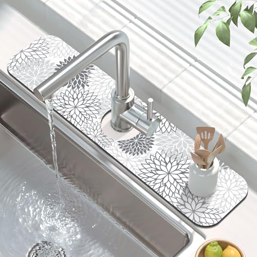 2PCS 16" x 24" Dish Drying Mat & 24" x 5.5" Sink Splash Guard (2 Count)