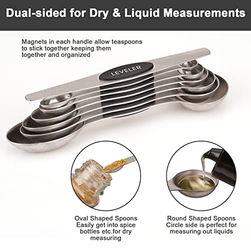 7 PCS Black Magnetic Measuring Spoons Set