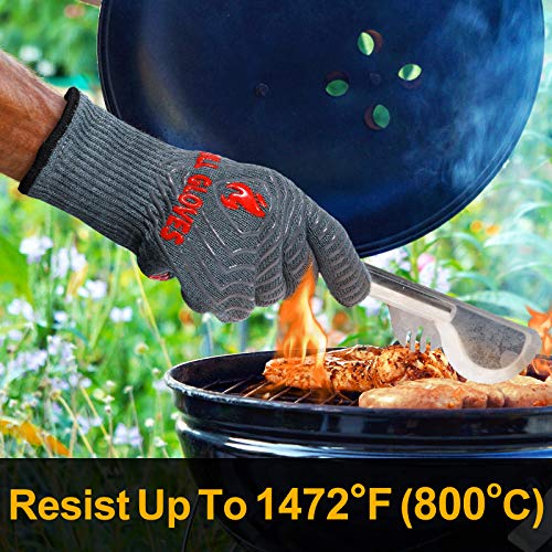 BBQ Gloves Oven Gloves 1472℉ Extreme Heat Resistant (2 Count)