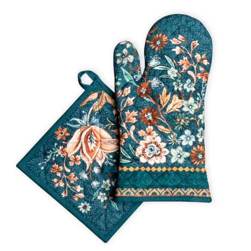 100% Cotton Oven Mitt & Pot Holder Set (2 Count)