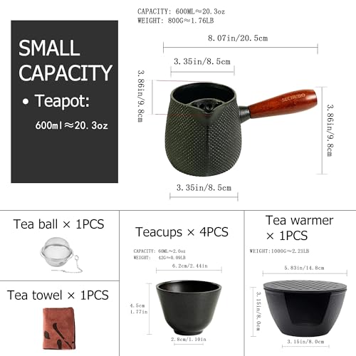 600ml Cast Iron Teapot Set