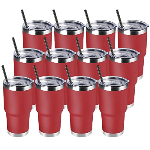30 oz Tumbler with Lid and Straw (12 Count)