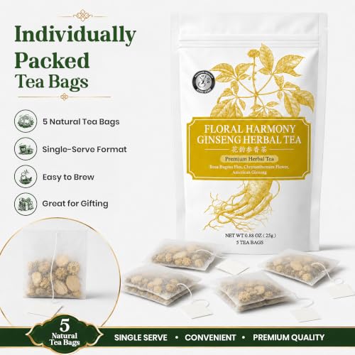 Calm Focus & Natural Vitality Traditional Chinese Herbal Tea for Modern Wellness (5 Count)
