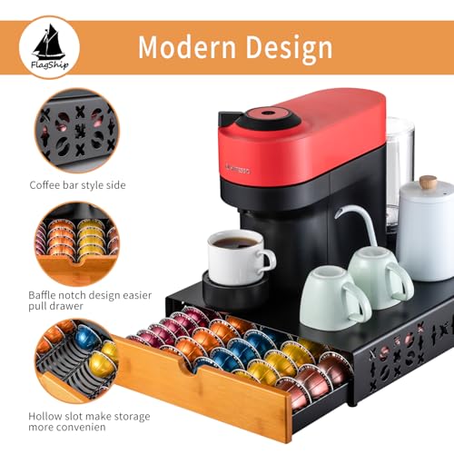 for Nespresso Pod Holder Coffee Pod Organizer for Vertuo Pod Storage Morden Design Large Capacity Fits All Size Vertuo Pods