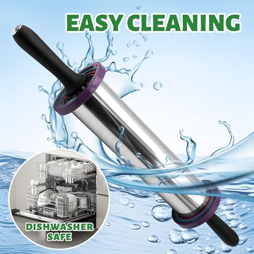 Rolling Pins Rolling Pin and Silicone Baking Pastry Mat Set