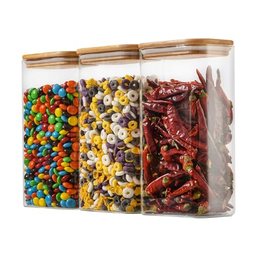 56oz 1.8Qt Rectangle Glass Storage Containers with Lids 3 (3 Count)