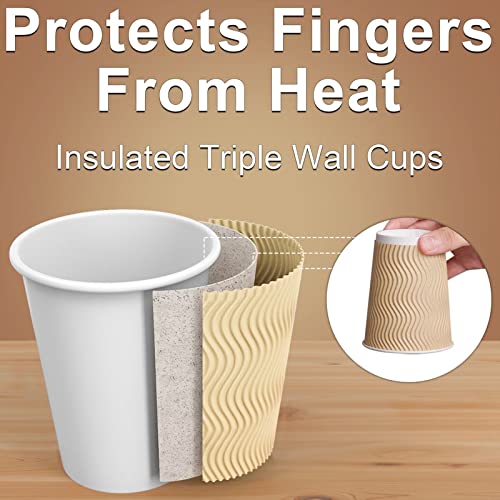 Hot Paper Cups_12 oz Disposable Insulated Corrugated Sleeve Ripple Wall Paper Cup 100 pcs