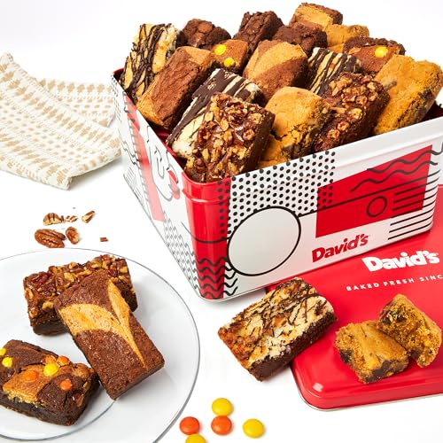 David’s Cookies Assorted Brownies Tin Gift Basket (48 Ounce)
