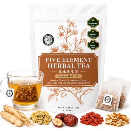 Five Element Herbal Tea Bags With American Ginseng