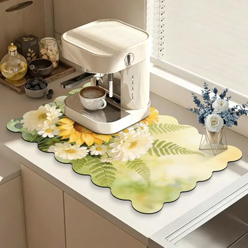 Scalloped Dish Drying Mats for Kitchen Counter