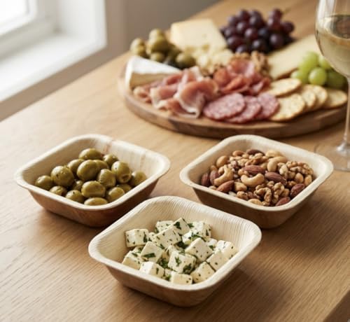 Disposable Bamboo 6" Square Bowl (50 Count)