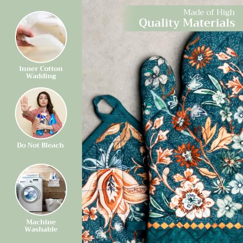 100% Cotton Oven Mitt & Pot Holder Set (2 Count)