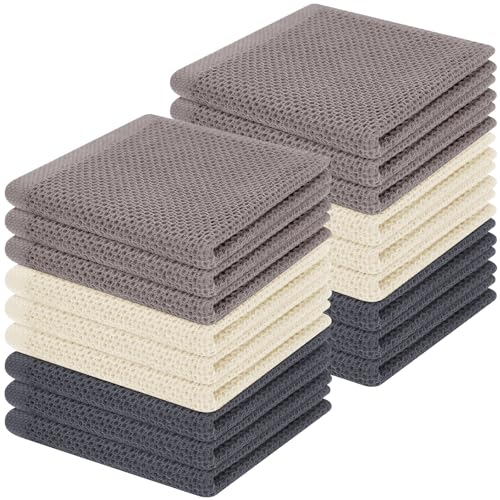 100% Cotton Waffle Weave Kitchen Dish Cloths 18 (8 Count)