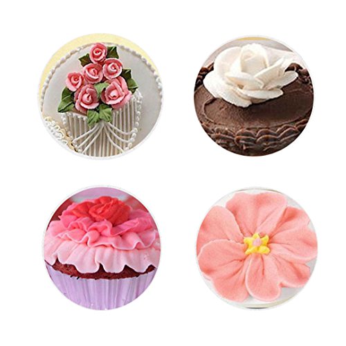 5 piece Stainless Steel Rose Flower Piping Tips Piping Nozzles Cake Decorating Supplies Cookies Cupcake Icing Decorating Supplies Decorating Kits Frosting Icing Tips Baking Set Tools #4 (5 Count)
