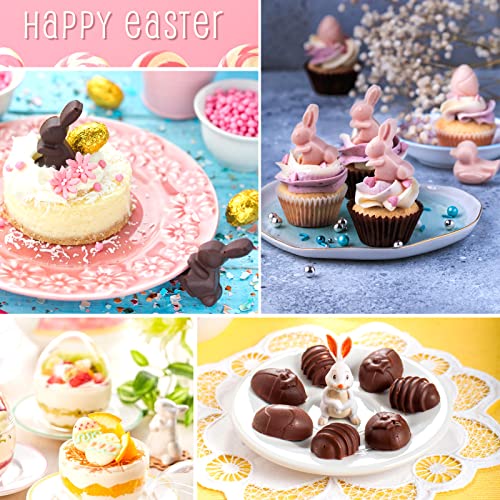 Easter Egg Silicone Mold for Chocolate 5 Packs Egg Shaped Mold Baking Pan for Easter Party Hot Chocolate Bombs Fondant Candy Jelly Dome Mousse Cake Topper Making (75 Count)