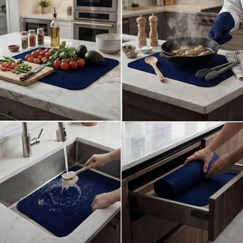 Silicone Dish Drying Mat for Multiple Usage