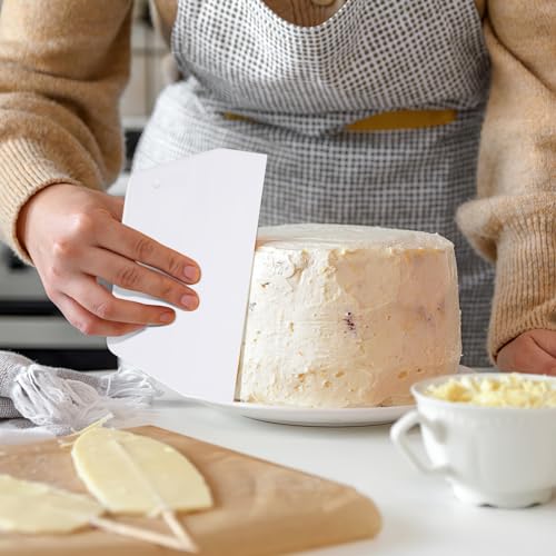 2Pcs Cake Scraper Set Baking Scraper and Smoother Tool for Cake Decorating Food (2 Count)
