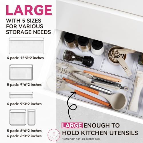 Large Drawer Organizer Bins 26 Pack (26 Count)