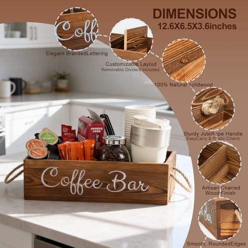 Coffee Station Organizer with Small Removable Dividers