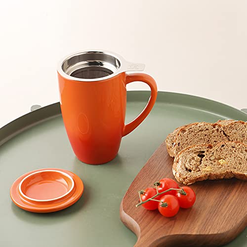Sweejar Porcelain Tea Mug with Infuser and Lid
