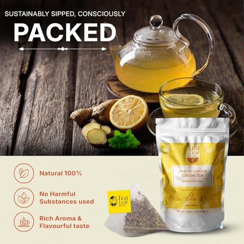 Tealeaf & Co. Lemon Ginger Green Tea with Ginger (50 Count)