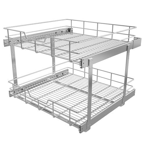 2 Tier Pull Out Cabinet Organizer 24" W X 22" D