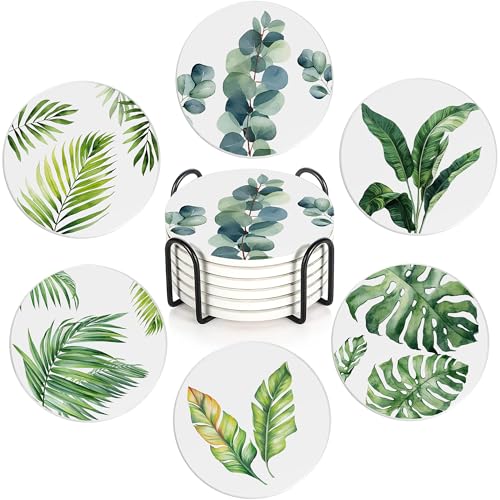 6 Pcs Coasters for Drinks with Holder