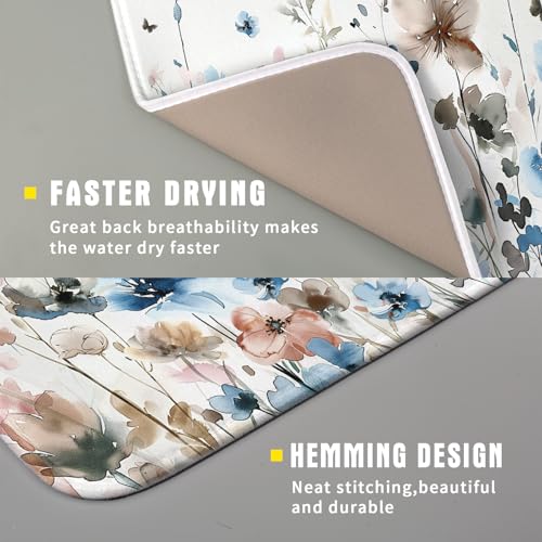16"x18" Customized Dish Drying Mat Custom Image Dish Drainer Mats for Kitchen Personalized Photo Text Logo Microfiber Reversible Dish Drying Rack Pad for Countertop Tabletop Small Decor