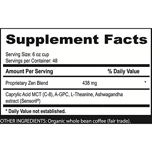 Zen Blend Organic Coffee Whole Bean with Caprylic Acid MCT (16 Ounce)
