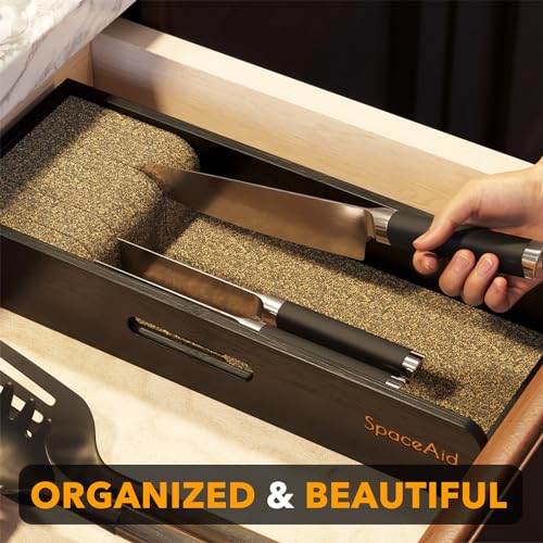 Knife Drawer Organizer Bamboo Insert Dock