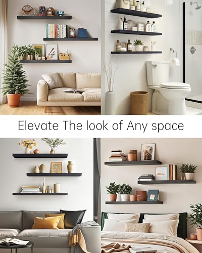 Black Floating Shelves 35.4in