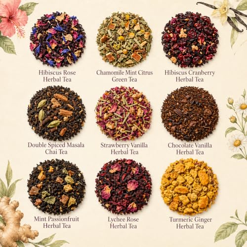 Top 9 Exotic Loose Leaf Tea Sampler (9 Count)