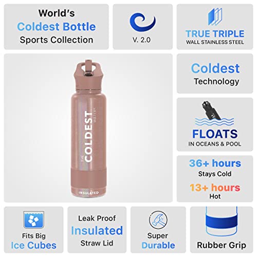 Coldest Insulated Water Bottle with Straw Lid