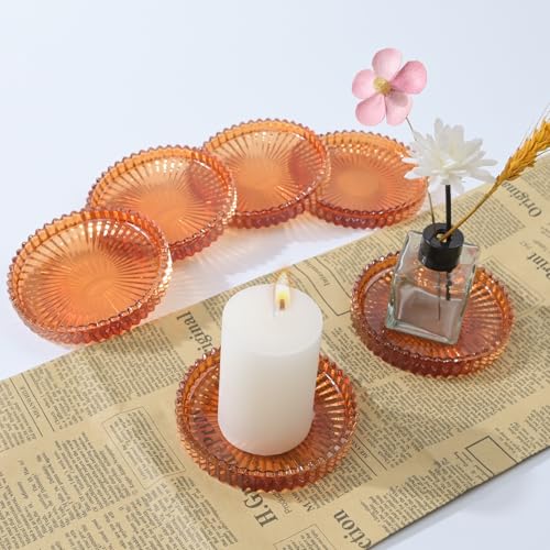 Crystal Glass Coaster 6 Pack Round Cup Drinks Coasters (6 Count)