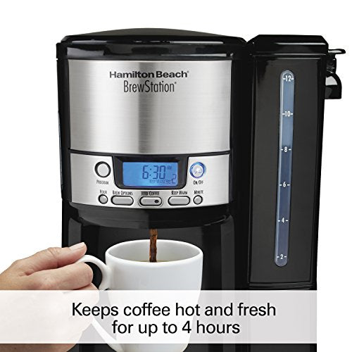 One Press Programmable Dispensing 12 Cup Coffee Maker with Internal Coffee Pot