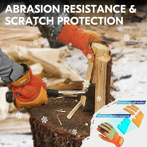 1 Pair Winter Lined Gardening Gloves Men