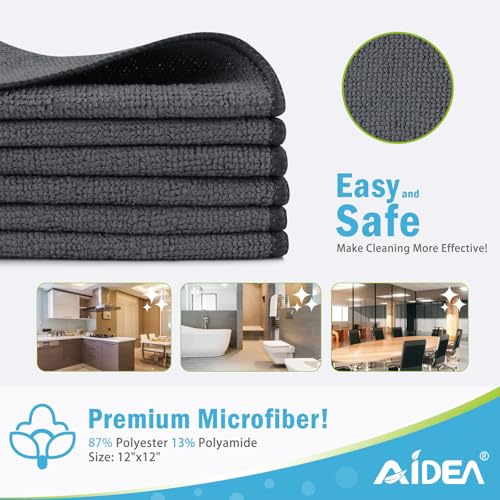 Grey Microfiber Cleaning Cloth (50 Count)