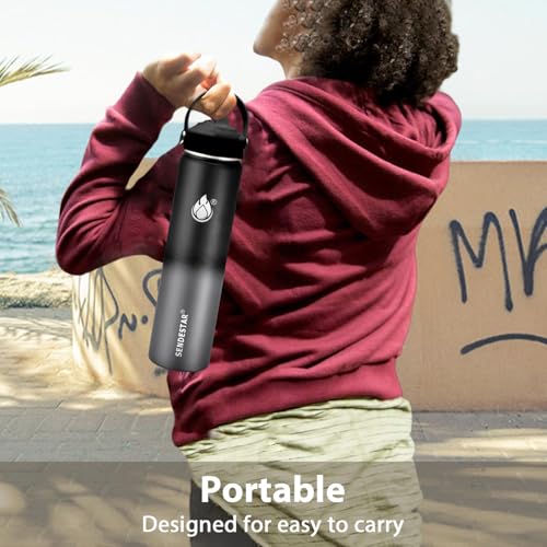 Insulated Water Bottle 40 oz with Straw