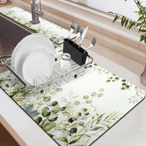 19.5" x 12" Dish Drying Mat & 24" x 5.5" Sink Splash Guard
