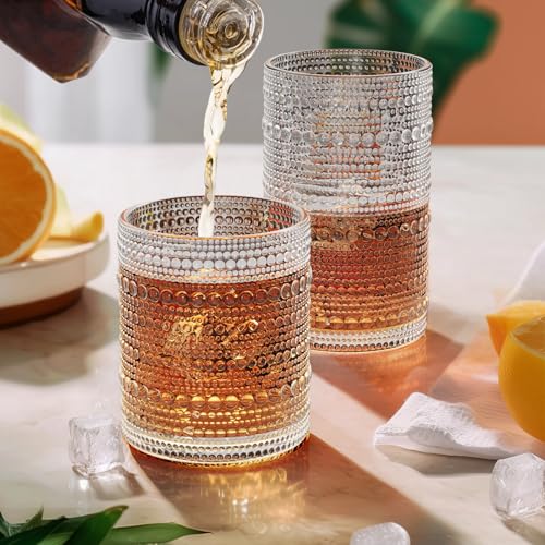 Hobnail Drinking Glasses Set of 12 Kitchen Glass Cups Glassware (12 Count)