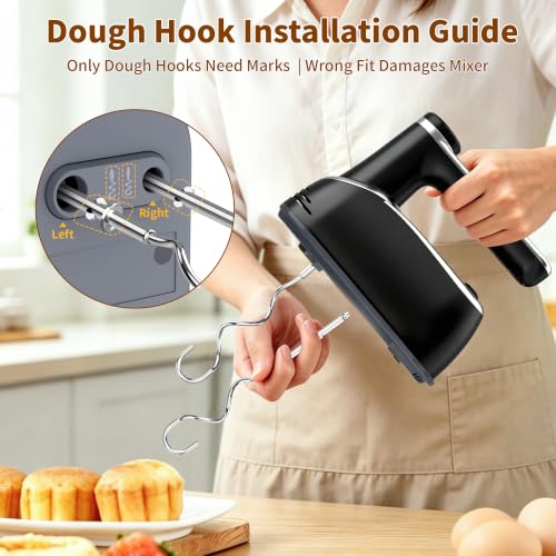 Cordless Hand Mixer Electric (6 Count)