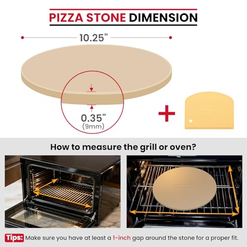 Small Pizza Stone 10.25 Inch for Oven and Grill