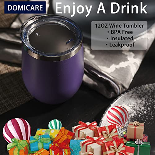 Stainless Steel Wine Tumbler Bulk with Lid (8 Count)