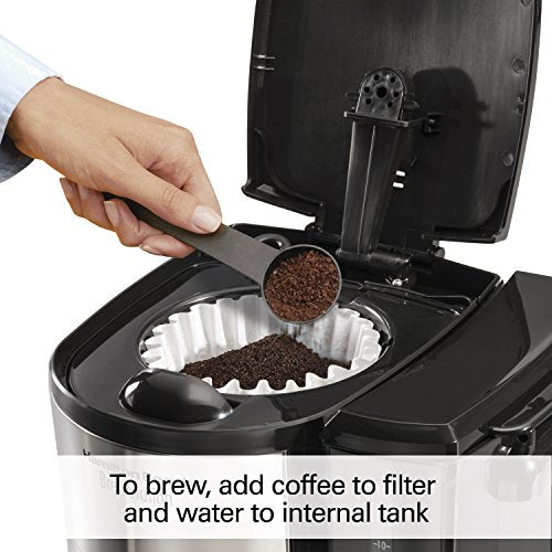 One Press Programmable Dispensing 12 Cup Coffee Maker with Internal Coffee Pot