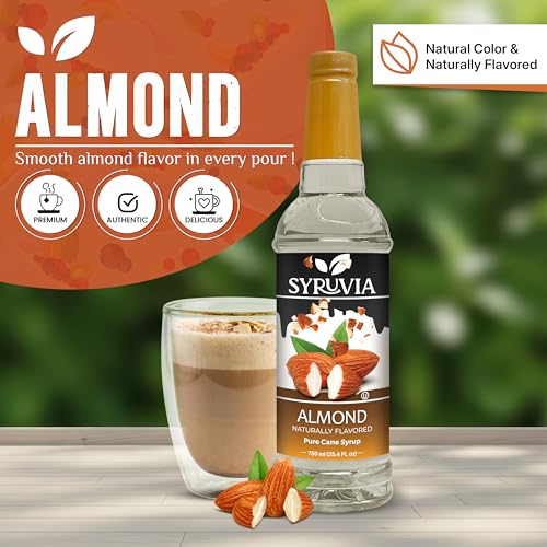 Coffee Syrup Almond Flavored Syrup for Drinks (25.4 Fl Oz)