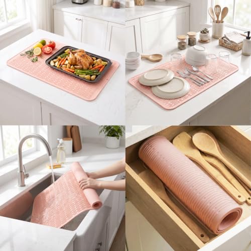 Silicone Dish Drying Mat for Multiple Usage