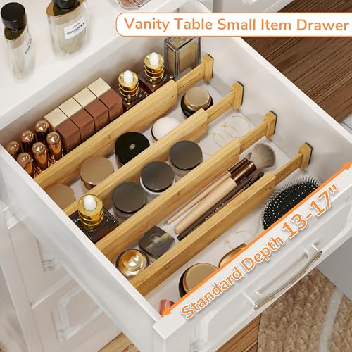 Bamboo Expandable Drawer Dividers (4 Count)